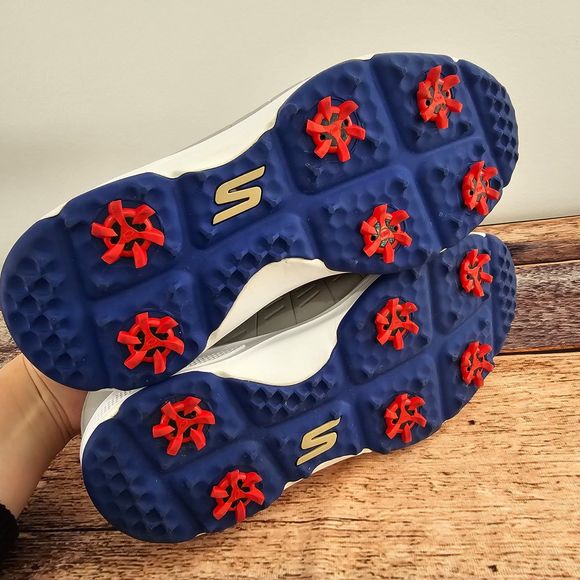 Skechers Men's Torque Waterproof Golf Shoe, Gray/Blue Sole, 8.5 - Picture 6 of 6